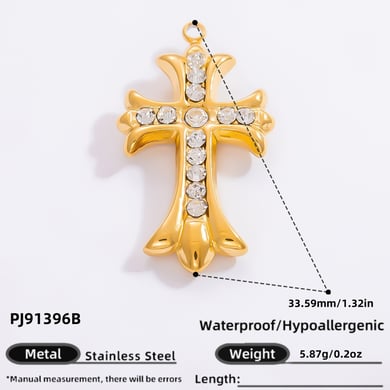 Verschiedene Kreuz Edelstahl Gold Farbe Zirkon frauen Anhänger h5 Bild2