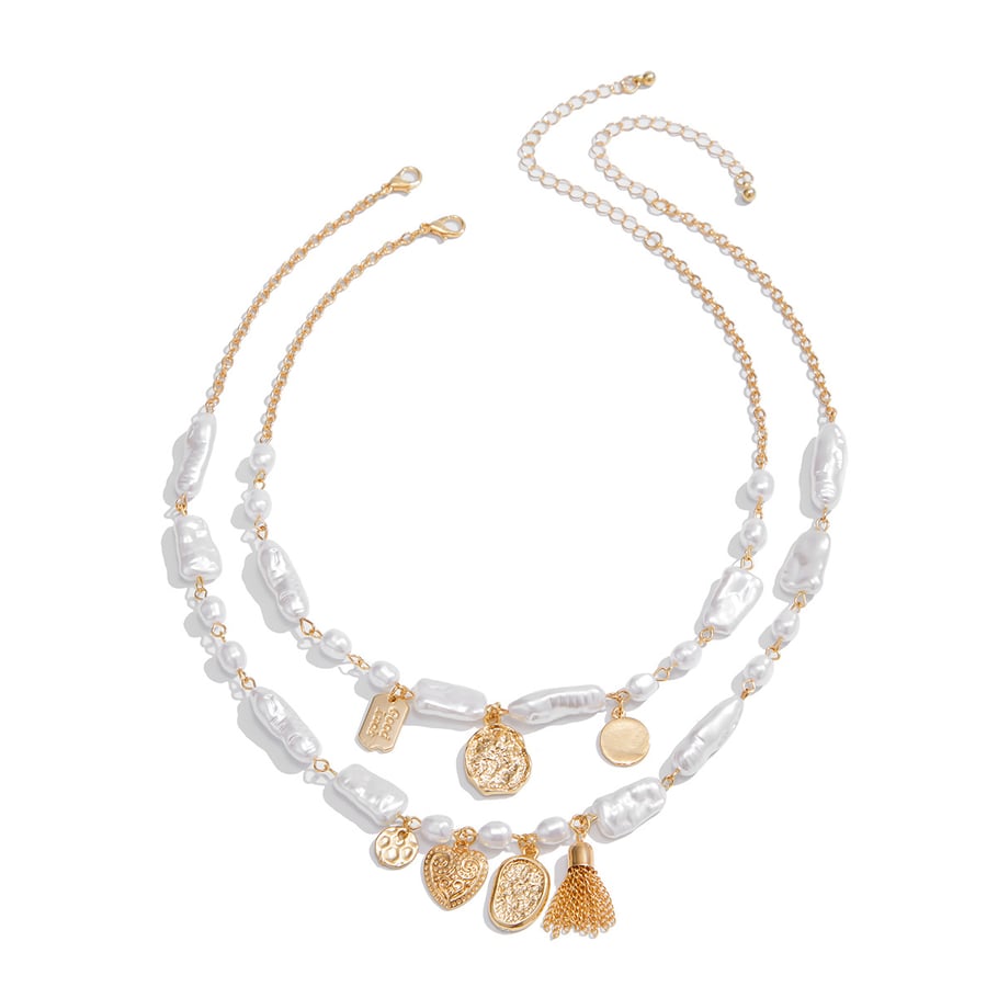 Retro Heart Iron Layered Necklaces 