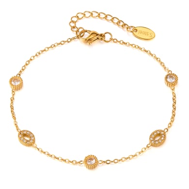 1 Paar Simple Series Tägliche geometrische Edelstahl Goldfarbene Damen-Kettenarmbänder h5 