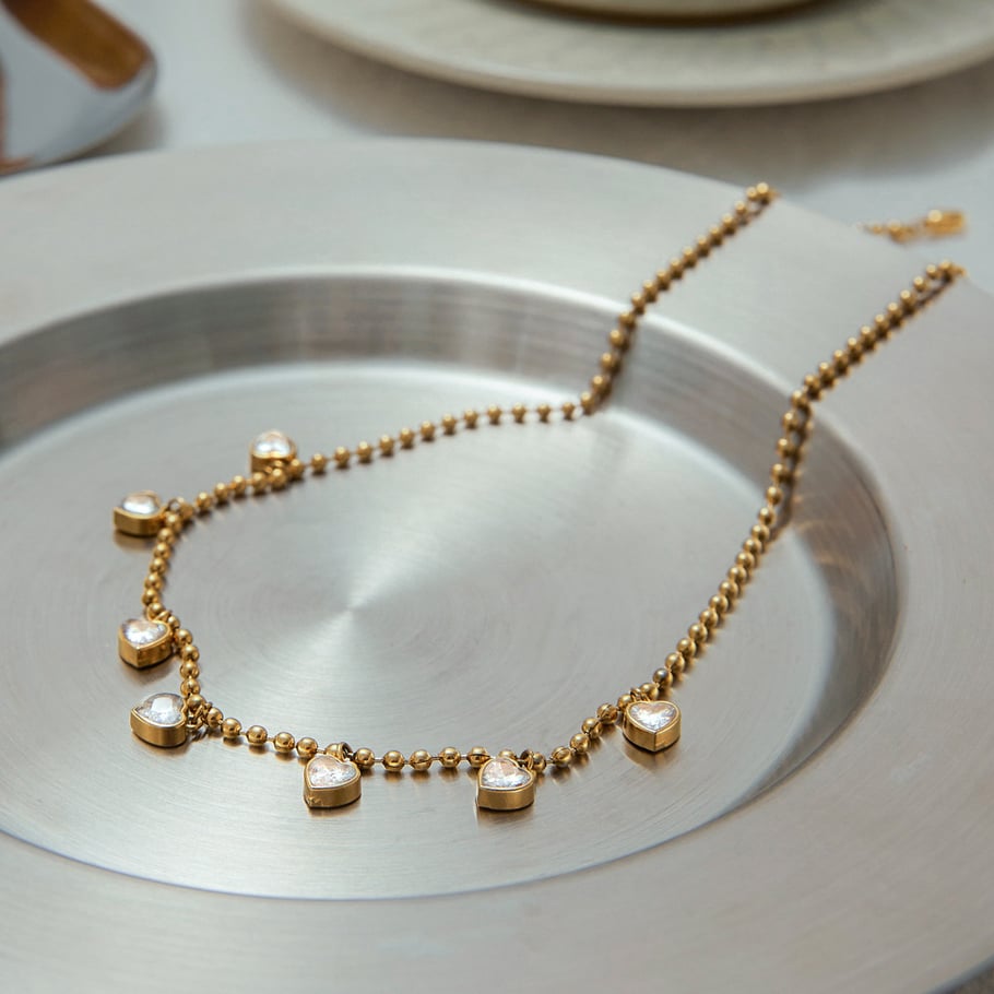 Simple Heart Stainless Steel Gold Color Pendant Necklaces Picture4