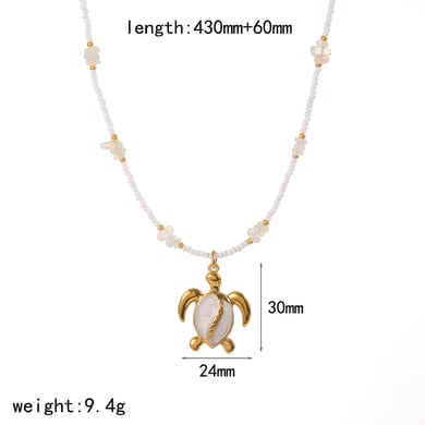 Ins Style Oceanic Edelstahl Gold Farbe Anhänger Halsketten h5 