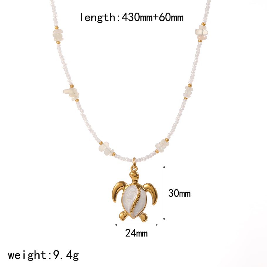 Ins Style Oceanic Edelstahl Gold Farbe Anhänger Halsketten 