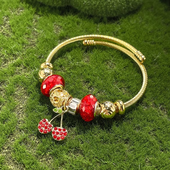 Süße Kirsche Gold Farbe Manschette Armbänder
