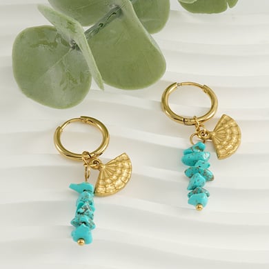 Orecchini pendenti classici in acciaio inossidabile color oro h5 Immagine4