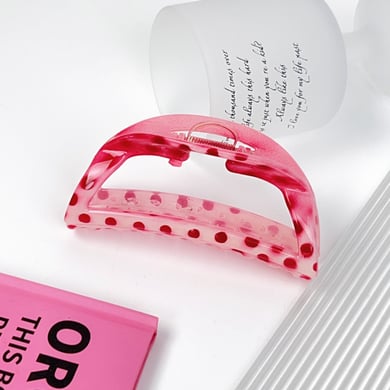 Pinces à cheveux en acrylique à pois doux pour femme, série Simple h5 