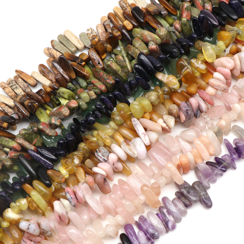 1 chaîne de perles en pierre naturelle de forme classique et décontractée (taille des perles : 15-23 mm x 5-8 mm) Image4