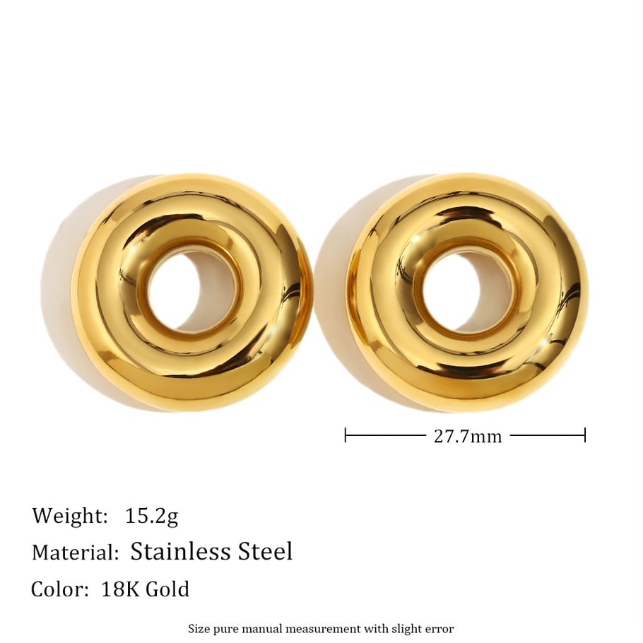 1 pezzo semplice serie elegante geometrica orecchini a bottone da donna in acciaio inossidabile 