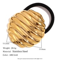 Threaded Eggshell Hair Tie-Gold Picture16