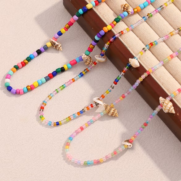 Colliers en acrylique pour femmes, série Jelly Colored Beach Vacation