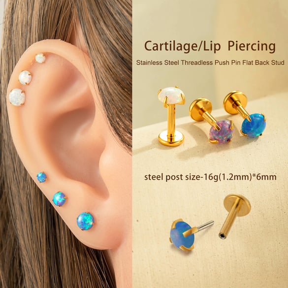 1 Paar Simple Series Einfache geometrische Edelstahl Gold Farbe Damen Piercings Ohrringe