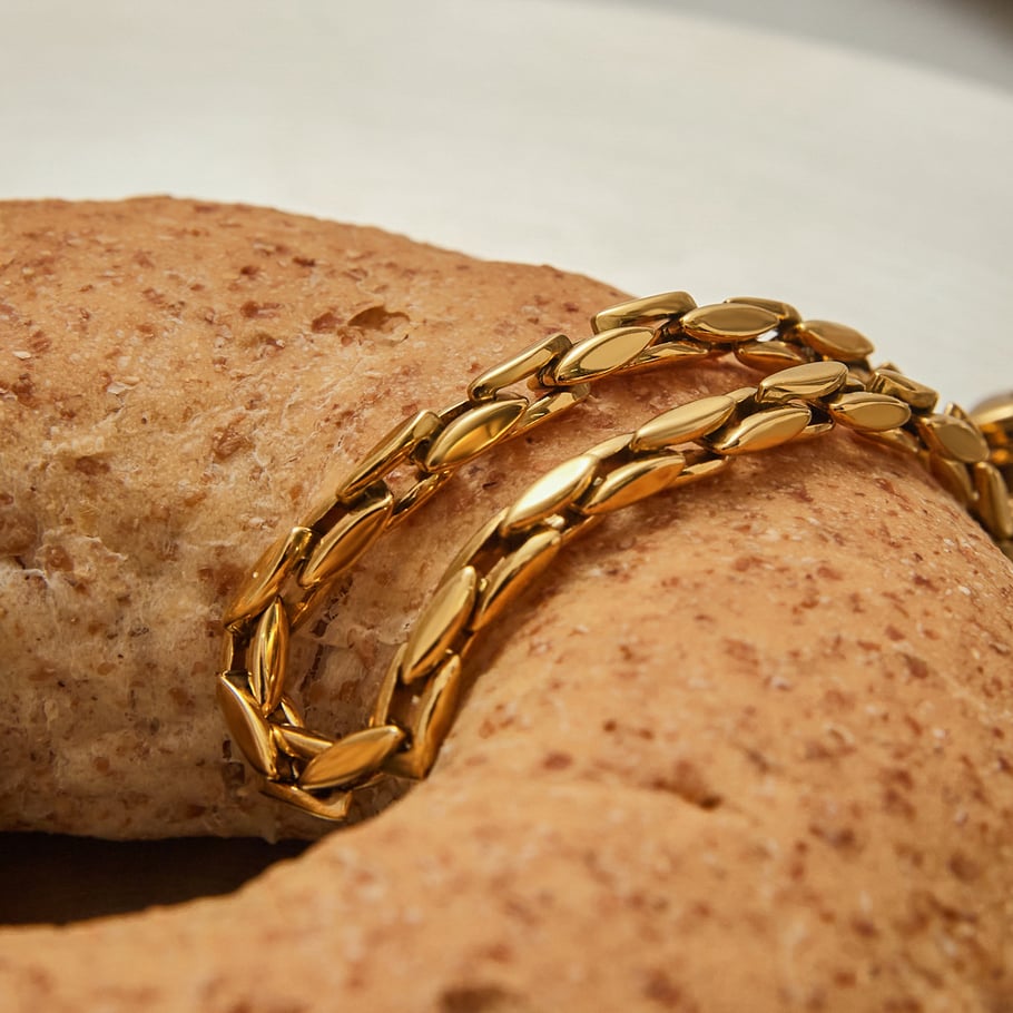 Classic Stainless Steel Gold Color Chain Bracelets Picture5