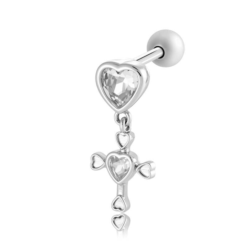 1 Stück Simple Series Simple Heart Kupfer Kein Beschichtungsmaterial Zirkon Damen Piercings Ohrringe 