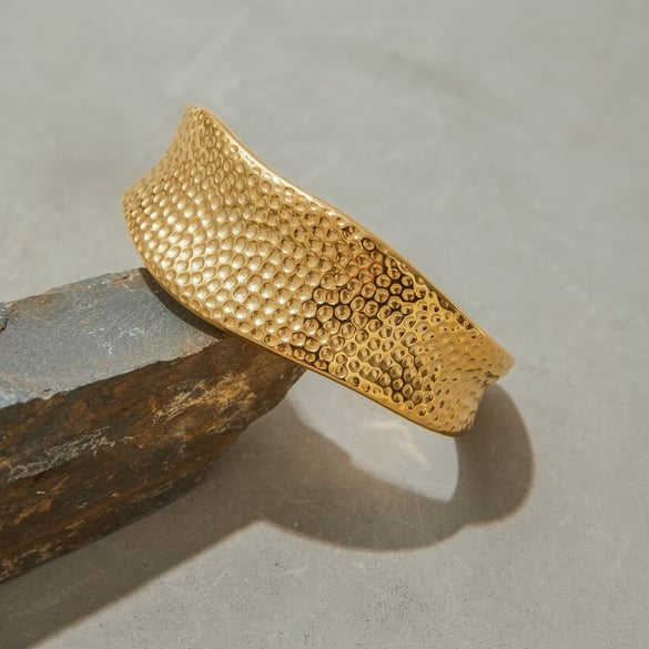 Semplici bracciali a polsino in acciaio inossidabile color oro