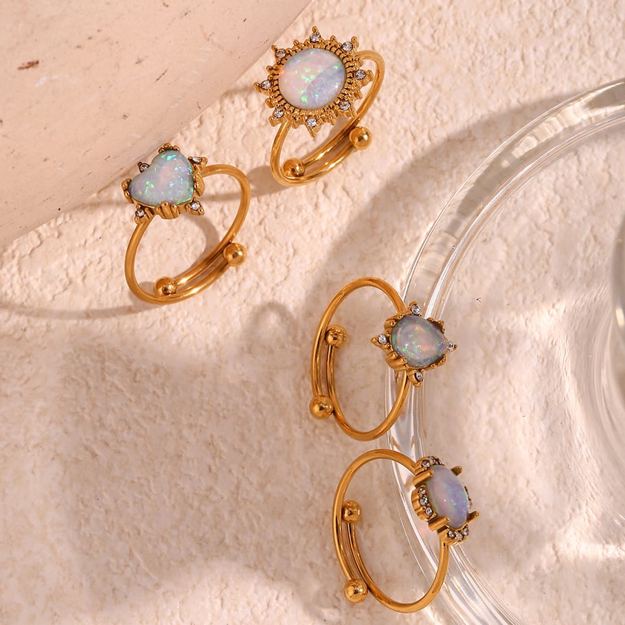 1 Stück Luxuriöse Serie Elegante Statement-Ringe aus einfarbigem Edelstahl Bild4