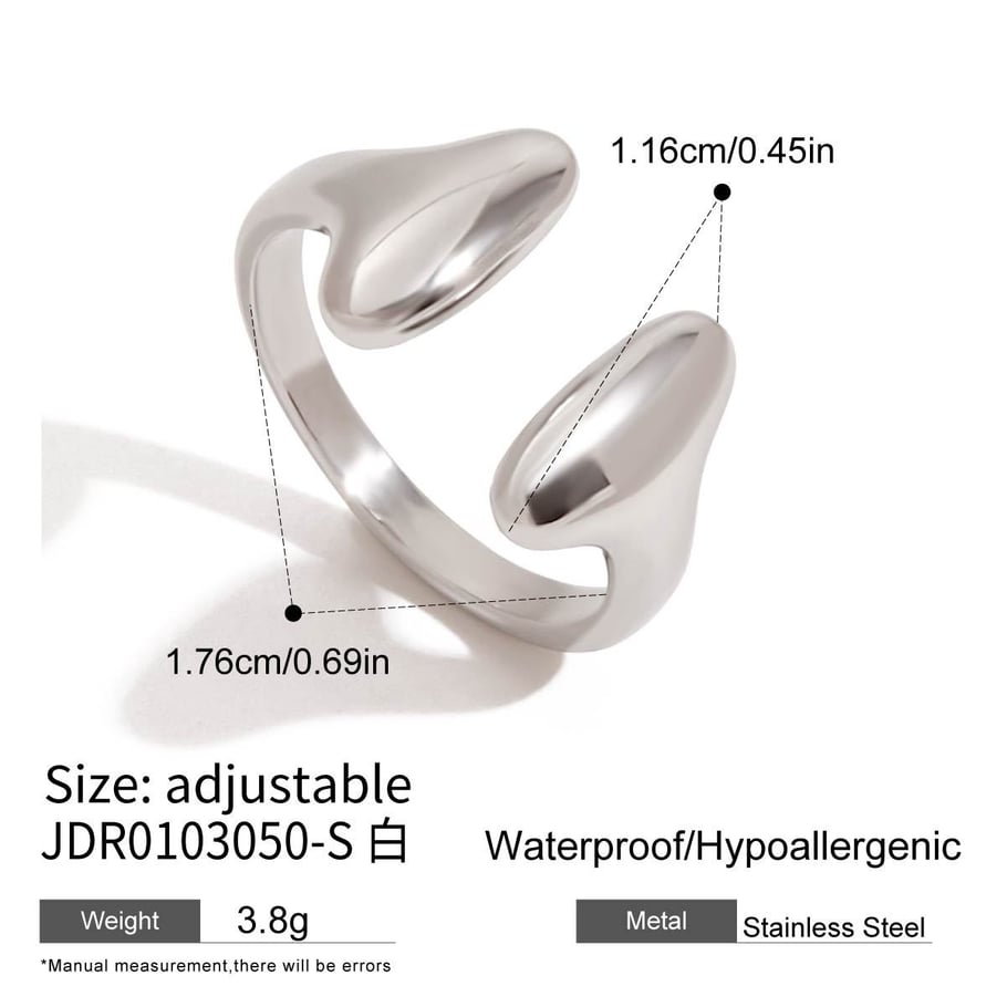 Minimalistische ringen van roestvrij staal in goudkleur Afbeelding2