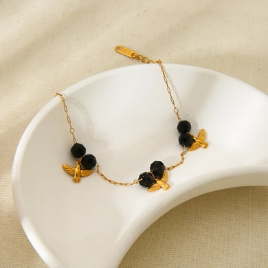 Pulseras de acero inoxidable para mujer con temática de cereza y fruta de moda h5 Imagen3