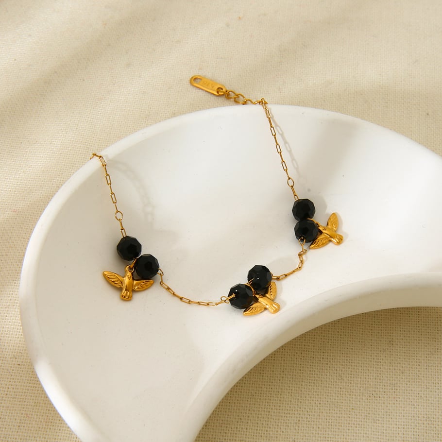 Pulseras de acero inoxidable para mujer con temática de cereza y fruta de moda Imagen3