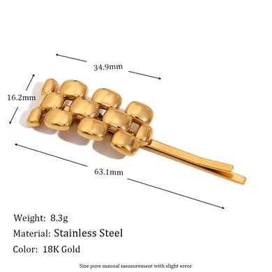 1 Piece Unique and Creative - shaped Gold - colored Stainless Steel Hair Clips h5 Picture6