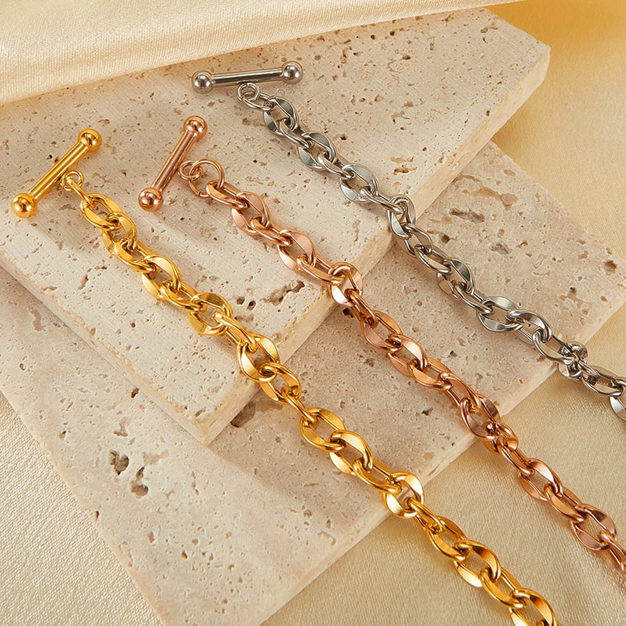 Bracelet simple en acier inoxydable pour femme, 1 pièce, motif cœur Image6