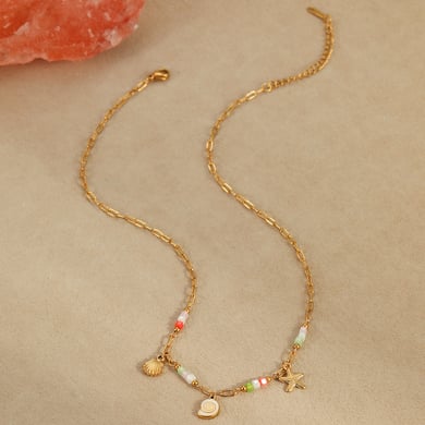 Collares de acero inoxidable para mujer de la serie Ocean de diseño simple h5 Imagen5