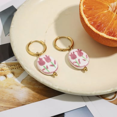 Niedliche Ohrringe aus Keramik in Goldfarbe mit Tiermotiv h5 Bild3