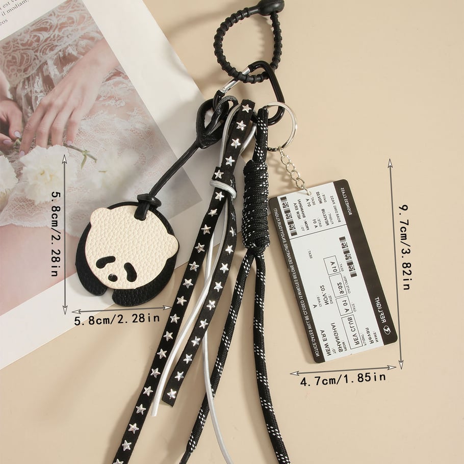 PU-Accessoires im Retro-Stil in Panda-Form für Damentaschen Bild2