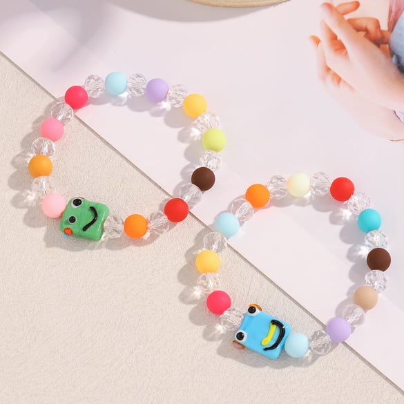 Bracelets de perles acryliques pour femmes, série Jelly Colored Beach Vacation 2
