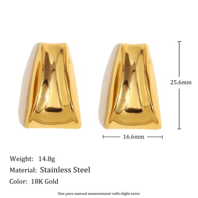 1 pezzo semplice serie elegante geometrica orecchini a bottone da donna in acciaio inossidabile h5 Immagine5