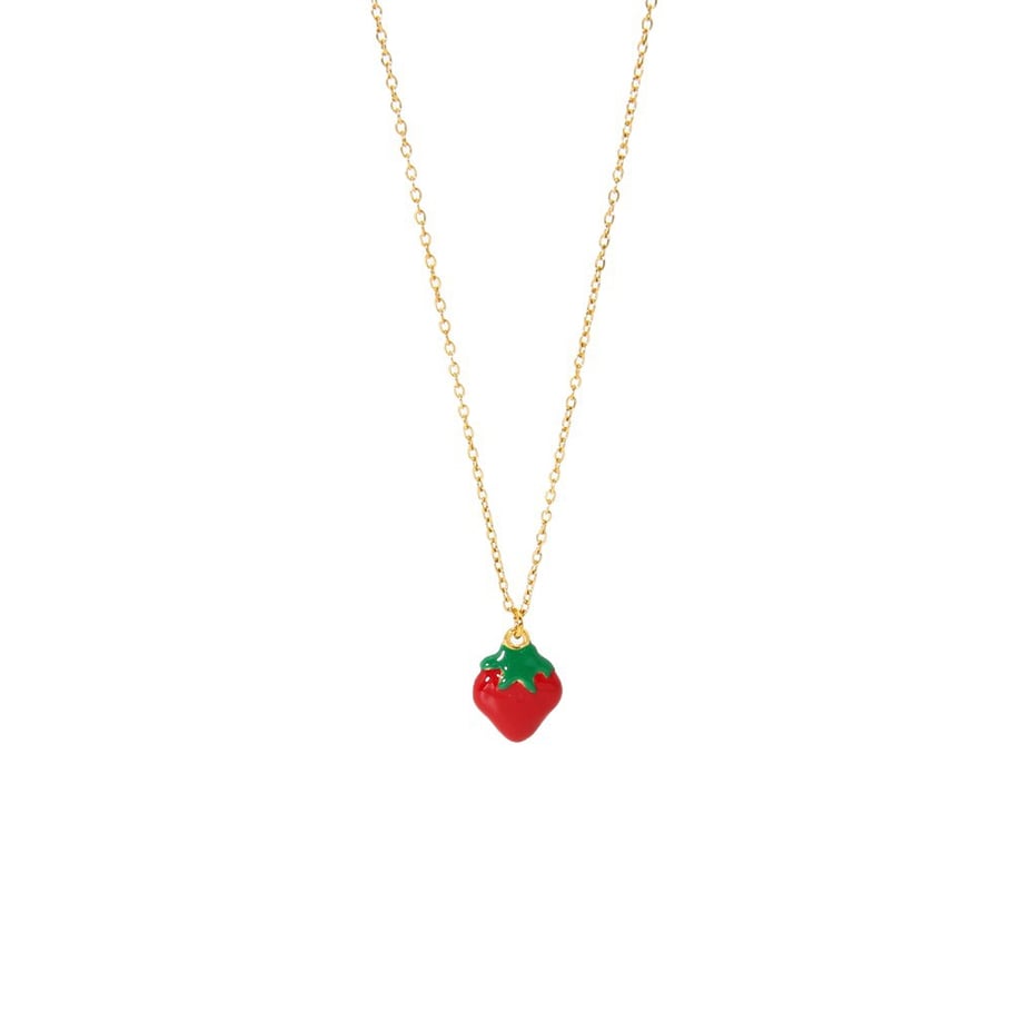 Romantic Series Sweet Strawberry Stainless Steel Women's Pendant Necklaces Picture5