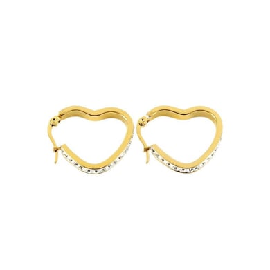 Orecchini a cerchio in acciaio inossidabile color oro a forma di cuore h5 