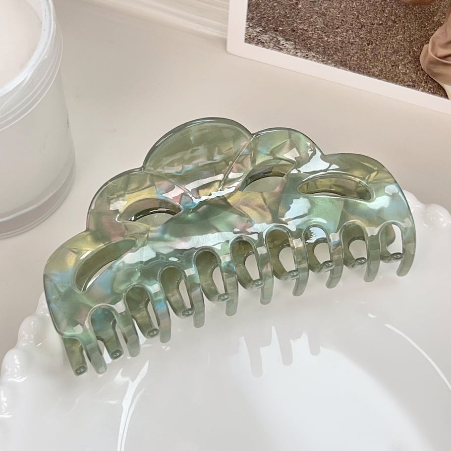 1 Paar einfache Serie lässige einfarbige PVC-Haarklammern für Damen 