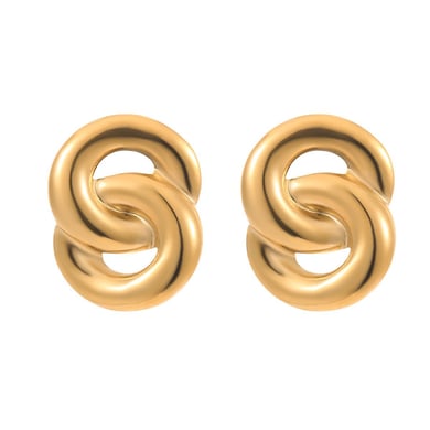 1 Paar einfache Serie elegante geometrische Edelstahl Gold Farbe Damen Ohrstecker h5 Bild5