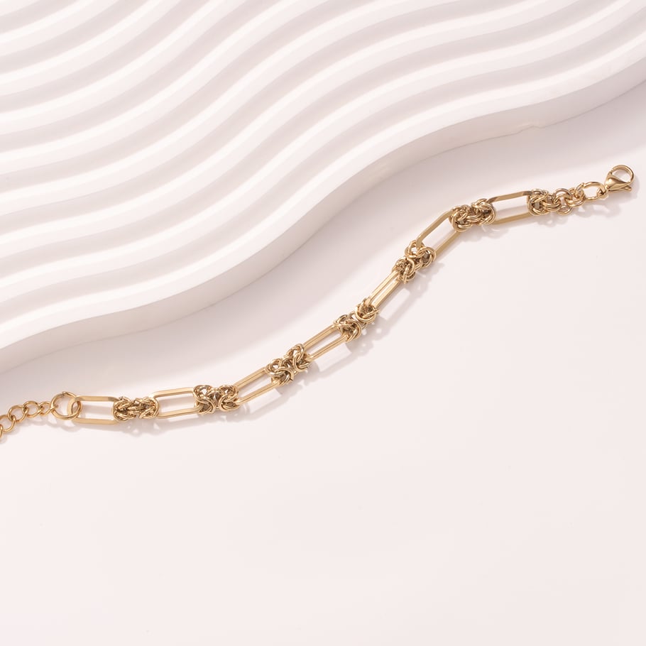 Braccialetti con ciondoli minimalisti da donna in acciaio inossidabile color oro Immagine6
