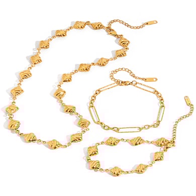 1 Piece Simple CroissantStainless Steel Gold Color Women's Charm Bracelets h5 Picture11