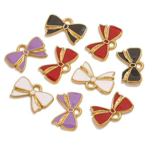 1 Piece DIY Bow Knot Stainless Steel Women's Pendants