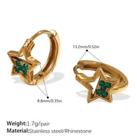EH1088GNG Orecchini piccoli in oro con diamanti verdi Immagine3