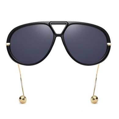1 Paar Damen-Sonnenbrillen aus einfarbigem Metall der Simple Series Punk h5 Bild2