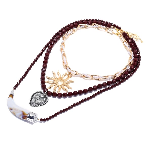 1 Set Statement Beaded Necklace 2