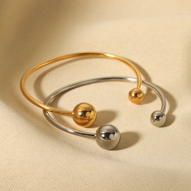 1 Piece Simple Stainless Steel Gold Color Bangle h5 Picture2