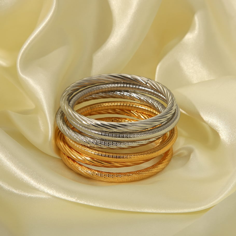 1 Piece Stainless Steel Gold Color Bangle Picture3