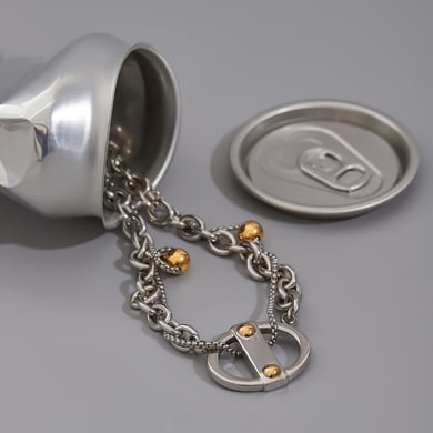 1 Stück moderne geometrische Edelstahl-Halsketten mit Anhänger in Goldfarbe für Damen h5 Bild7