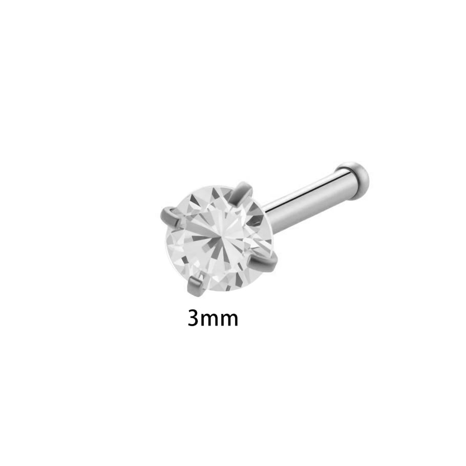 1 piercing de nez tendance en acier inoxydable avec zircon couleur or pour femme Image2