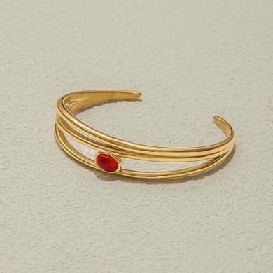 Bracelet classique en acier inoxydable couleur or pour femme, 1 pièce h5 Image7