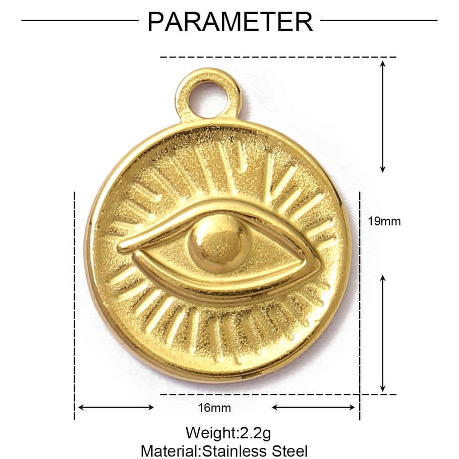 1 Piece Luxurious Annular Stainless Steel Gold Color Women's Pendants 