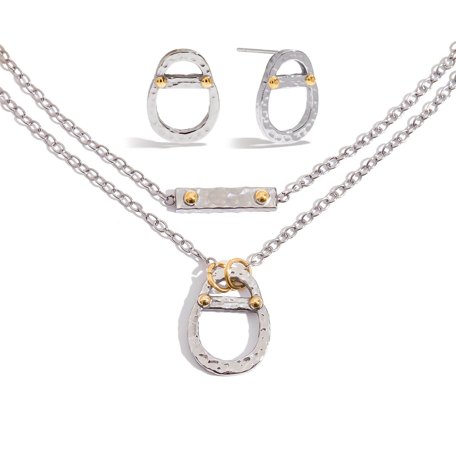 1 Piece High-end Oval Stainless Steel Gold Color Women's Pendant Necklaces Picture5