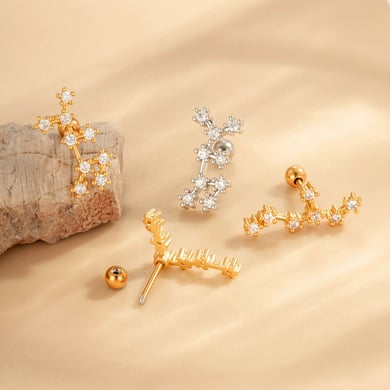 1 Pair Simple Series Simple Geometric Copper   Gold Color  Zircon Women's Piercings Earrings h5 Picture3