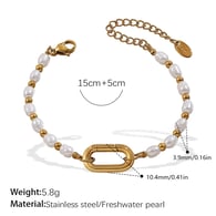 Bracciale di perle d&#39;acqua dolce SL171WEG Immagine2