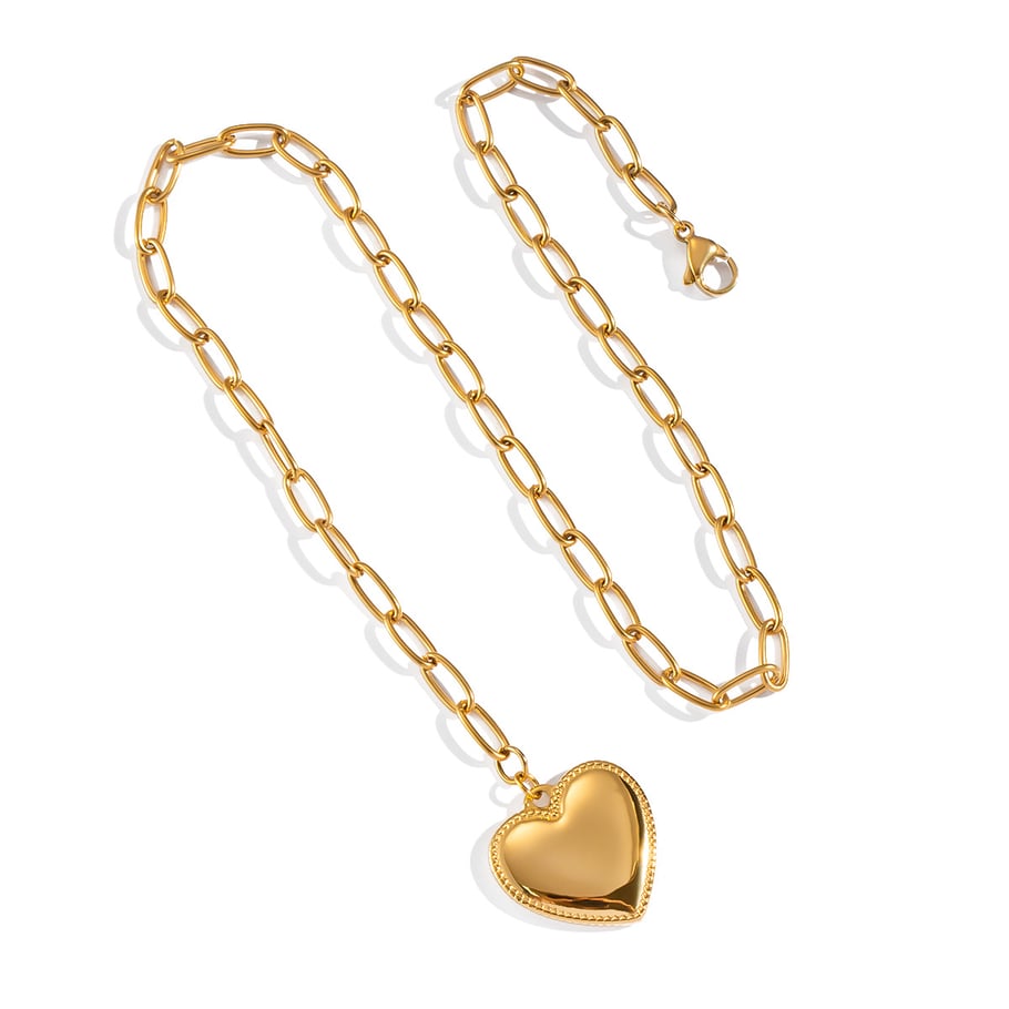 1 Piece Heart  Stainless Steel Gold Color Pendant Necklace Picture5