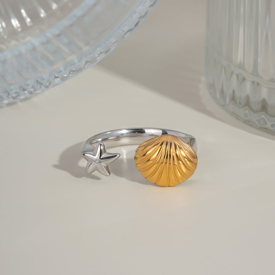1 anello con dichiarazione in acciaio inossidabile color oceano Immagine4