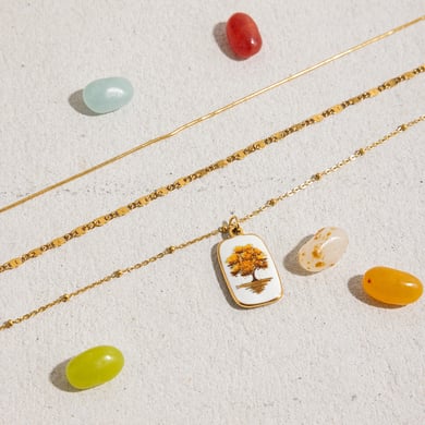 1 Piece Retro Tree Stainless Steel Gold Color Women's Pendant Necklaces h5 Picture7
